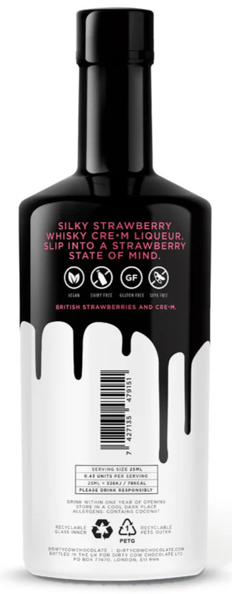 Dirty Cow Plant Based Silky Strawberry Cre*m Liqueur 70cl - Image 2