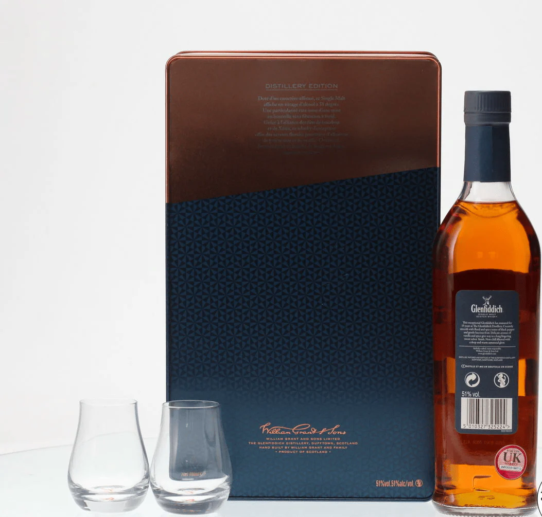 Glenfiddich 15 Year Old Distillery Edition Gift Tin With Glasses 70cl - Image 2