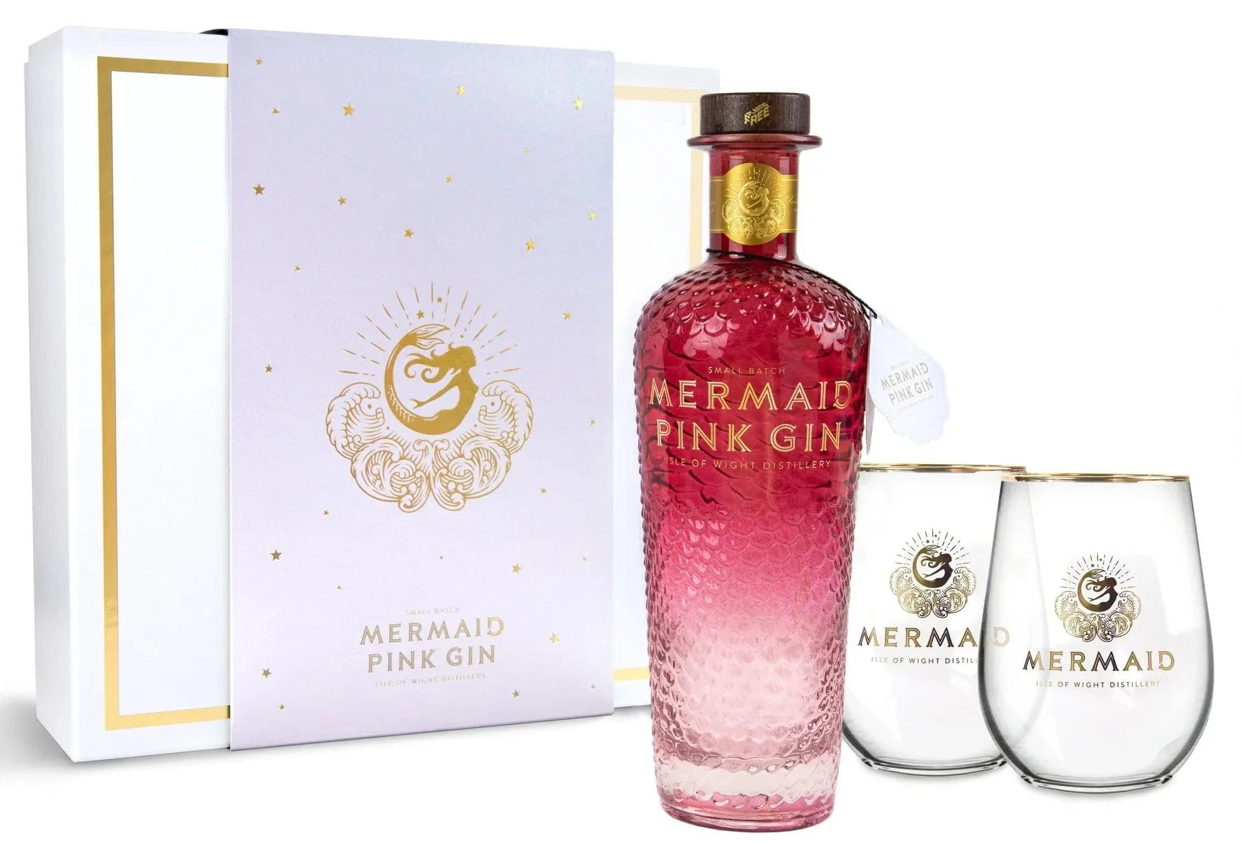 Mermaid Pink Gin Gift Set With Glasses 70cl - Image 2
