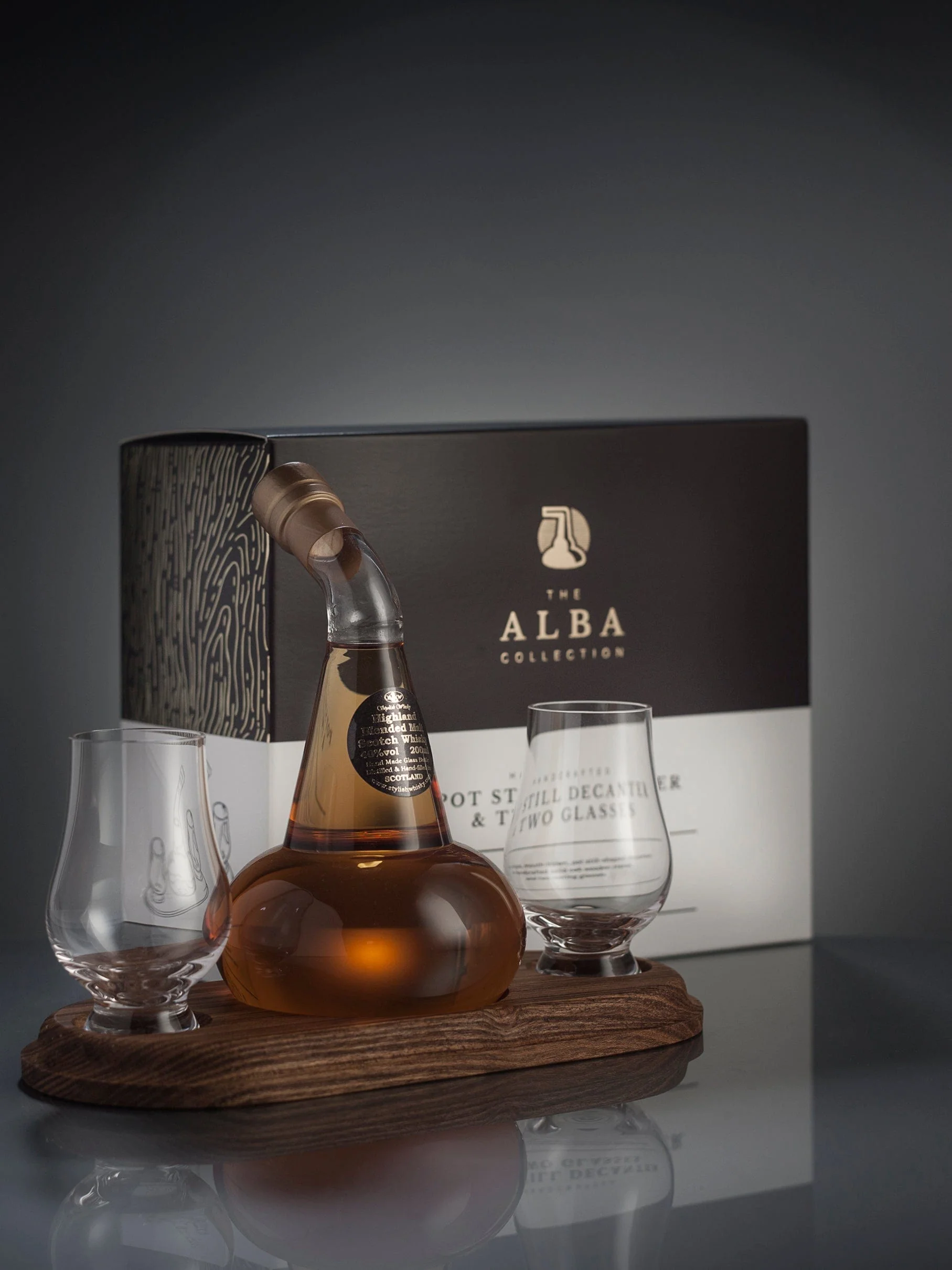 Mini Pot Still Brandy Refillable Decanter & 2 Glasses 20cl